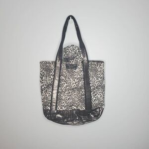 Victoria's Secret Vintage Snow Leopard Tote Makeup Bag Set Supermodel Essentials